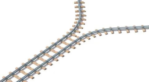 Split railway 3D Stock Illustration