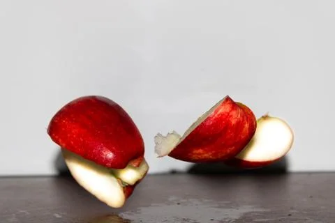Split Red Apple Background Stock Photos