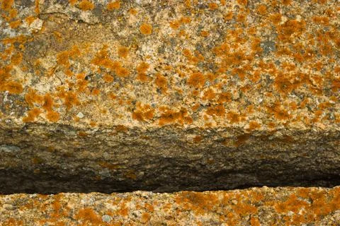 Split in red moss stone Stock Photos