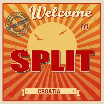 Split retro poster Illustrazione stock