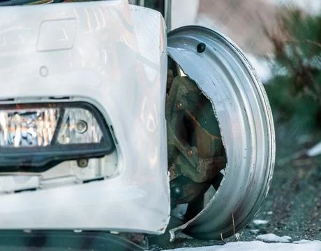 Split rim of a white car. Stock Photos