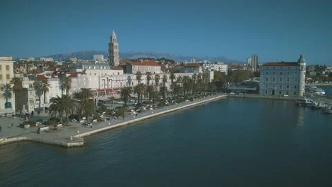 Split Riva Aerial Video stock 144276202