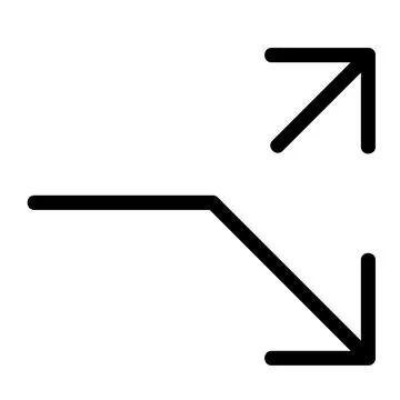 Split road arrow Vector Icon, Lineal style icon Stock Illustration