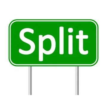 Split road sign. Stock Illustration