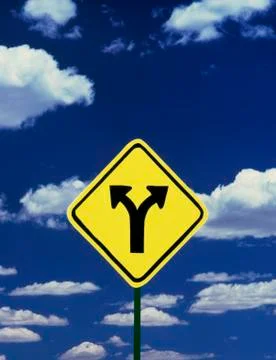 Split road sign Stock Photos