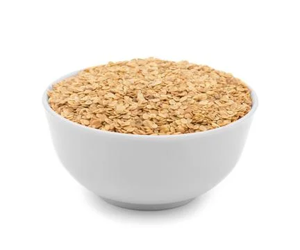 Split Roasted Coriander Seeds on White Background Foto stock