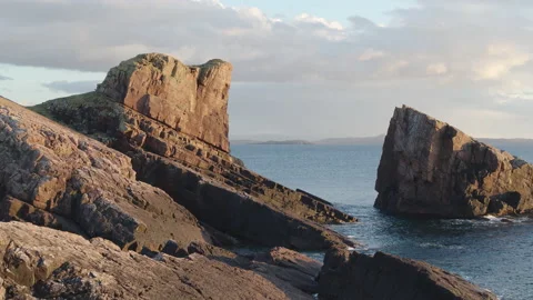 Split Rock Clachtoll Sutherland Scottish Highlands 04 Stock Footage 130794812