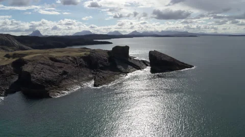 Split Rock Clachtoll Sutherland Scottish Highlands 14 Video stock 130802805