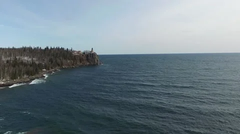 Split Rock Lighthouse Drone Stock Footage