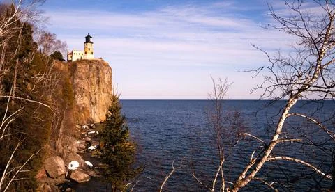 Split Rock Lighthouse Lake Superior Minnesota United States The last littl... Stock Photos