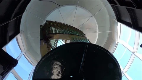 Split Rock Lighthouse rotating light mechanism Stock Footage 124166250