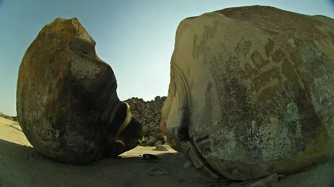 Split Rock outside of Joshua Tree HD Stock Footage 36398947