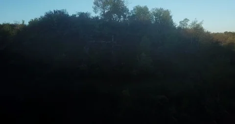 Split Rock Quarry Man Standing on Boulder Pan Forwards Stock Footage 109075137