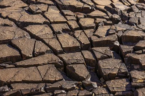 Split rock slabs at the Beehive Tombs, near the town of Al Ayn, Arabian Stock Photos