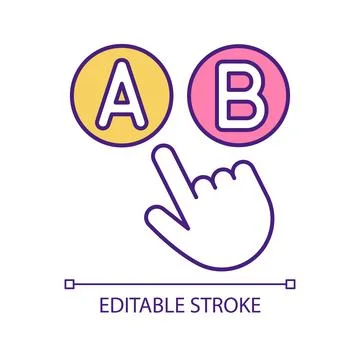 Split run testing RGB color icon Stock Illustration