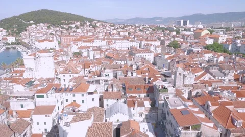 Split scenery from the bell tower, Croatia Stock Footage 83769726