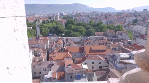 Split scenery from the bell tower, Croatia Stock Footage 83769756