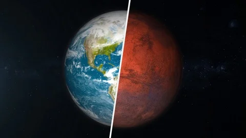 Half Earth Half Mars Mars Probe Takes An Image Of Earth And Moon From