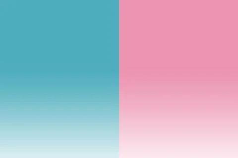 Split-screen flat design is showing gradient panels in turquoise-to-white and 스톡 일러스트