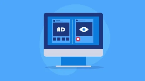 Split screen shows organic post and advertising content on social channel. Stock Footage 313335030
