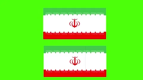 Split Screen Vertical Transition with Iranian Flags in Motion 4K, 2K, Full HD Video stock 312768765