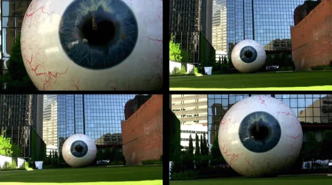 Split screen video with the Eye in Downtown Dallas Video stock 44981992