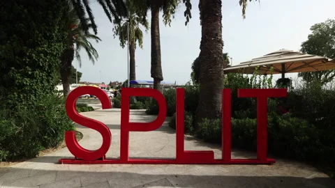 Split Sign in the City Center. Split, Croatia. Stock Footage 238783008