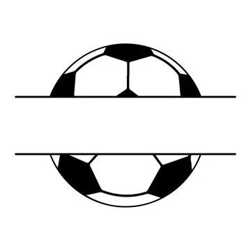 Split Soccer Ball Banner, Dynamic Sports Graphic Element Stock Illustration