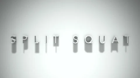 Split squat 3D title animation with shadows on a white background Stock Footage 297268028