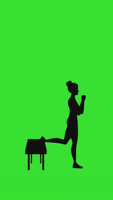 Split Squat Jump on green screen 2D motion graphics animation (Chroma key) 스톡 동영상 328210559