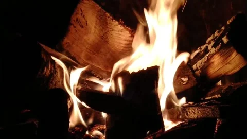 Split stove in the house in November. Stock Footage 213001630
