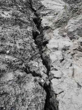 The split surface of the earth. Stock Photos