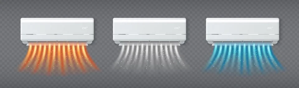 Split system air condition units with airflow Stock Illustration