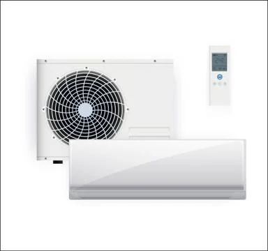 Split system air conditioner inverter. Cool and cold climate control system Stockillustratie