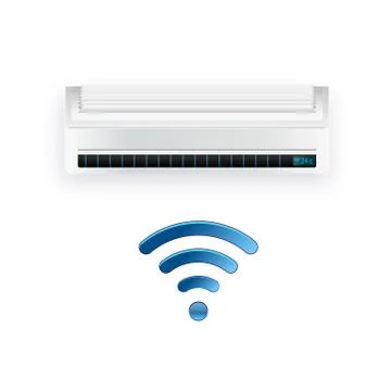 Split system air conditioner inverter. Cool and cold climate control system Stock Illustration