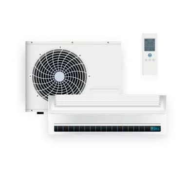 Split system air conditioner inverter. Cool and cold climate control system Stock Illustration