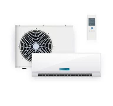 Split system air conditioner inverter. Cool and cold climate control system Stock Illustration
