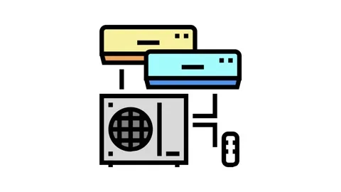 Split system color icon animation Stockbeeldmateriaal 165062232