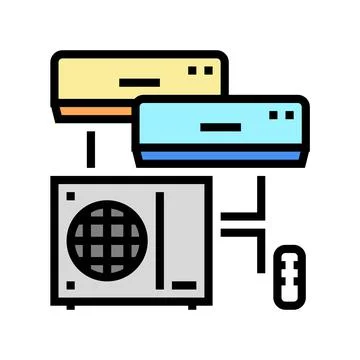 Split system color icon vector illustration Stock Illustration
