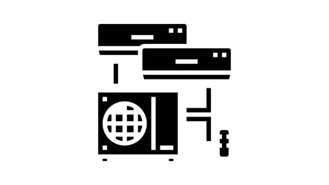 Split system glyph icon animation Video stock 165318872