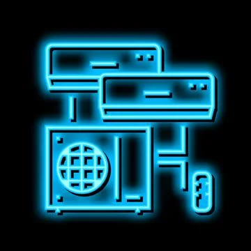 Split system neon glow icon illustration Stock Illustration