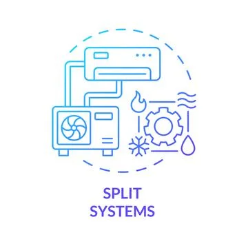 Split systems blue gradient concept icon Stock Illustration