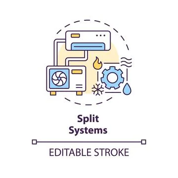 Split systems multi color concept icon 库存插图