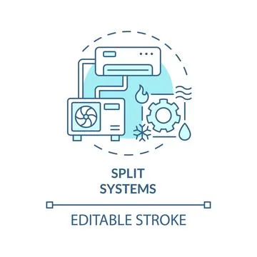 Split systems soft blue concept icon Stock Illustration