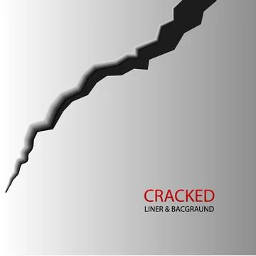 Split terrain vector after earthquake. Surface cracked ground. Sketch crack Stock Illustration