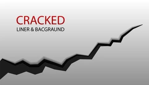 Split terrain vector after earthquake. Surface cracked ground. Sketch crack Stock Illustration
