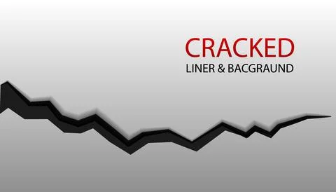 Split terrain vector after earthquake. Surface cracked ground. Sketch crack Stock Illustration