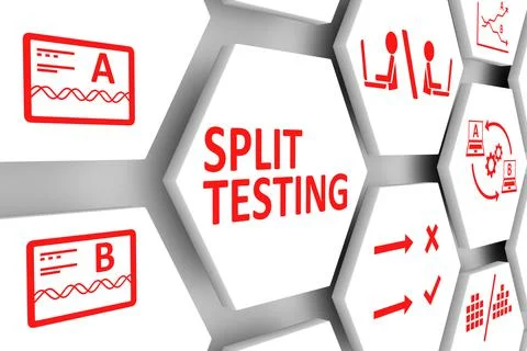 SPLIT TESTING concept cell background 3d illustration Illustrazione stock