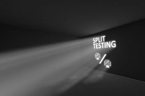 SPLIT TESTING rays volume light concept 3d illustration 스톡 일러스트