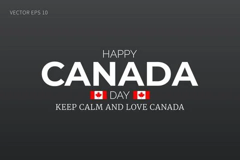Split Text Canada Day Design with Flags and Patriotic Quote Stock Illustration